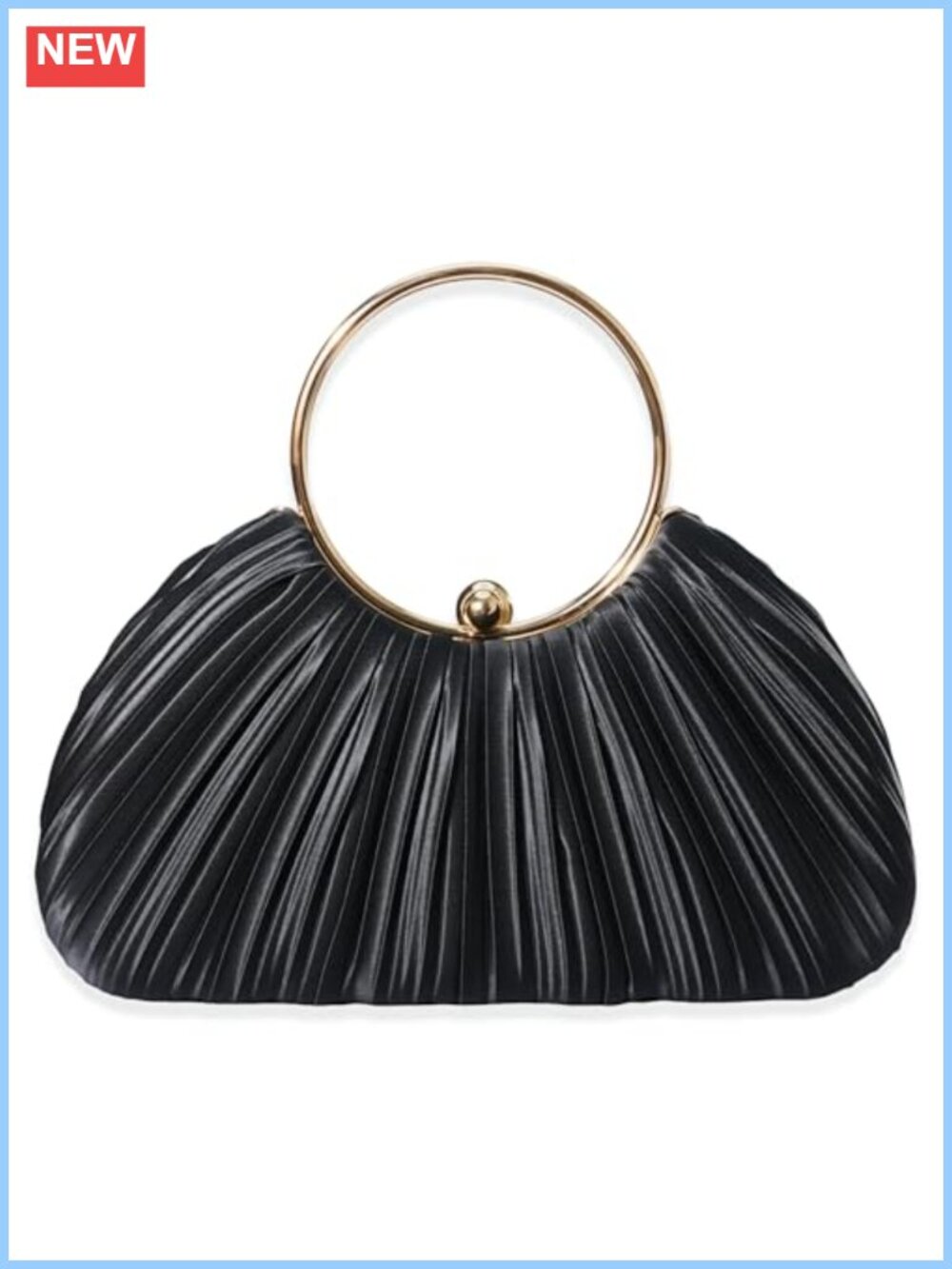 Pleated Silky Clutch Purse Chain Strap Evening Bag Wedding Formal